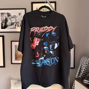Sergio Calabasas Freddy Krueger vs Jason Voorhees Horror Shirt Men’s Size L